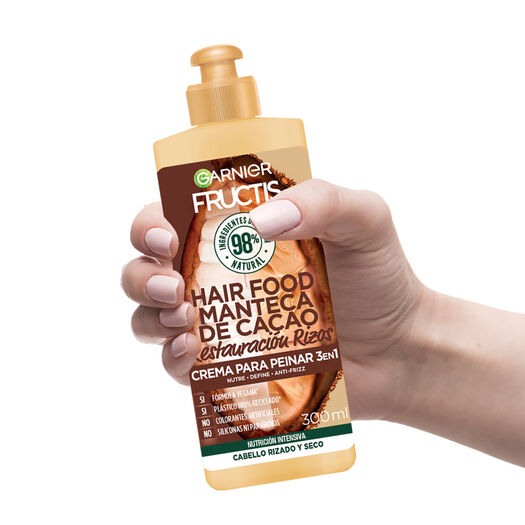 Crema Para Peinar Restauración Rizos Fructis Hair Food Cacao 300Ml, , large image number 3
