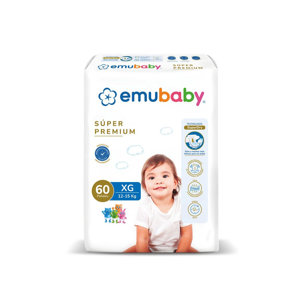 Pañales Emubaby Super Premium XG 60 un, , large image number 1