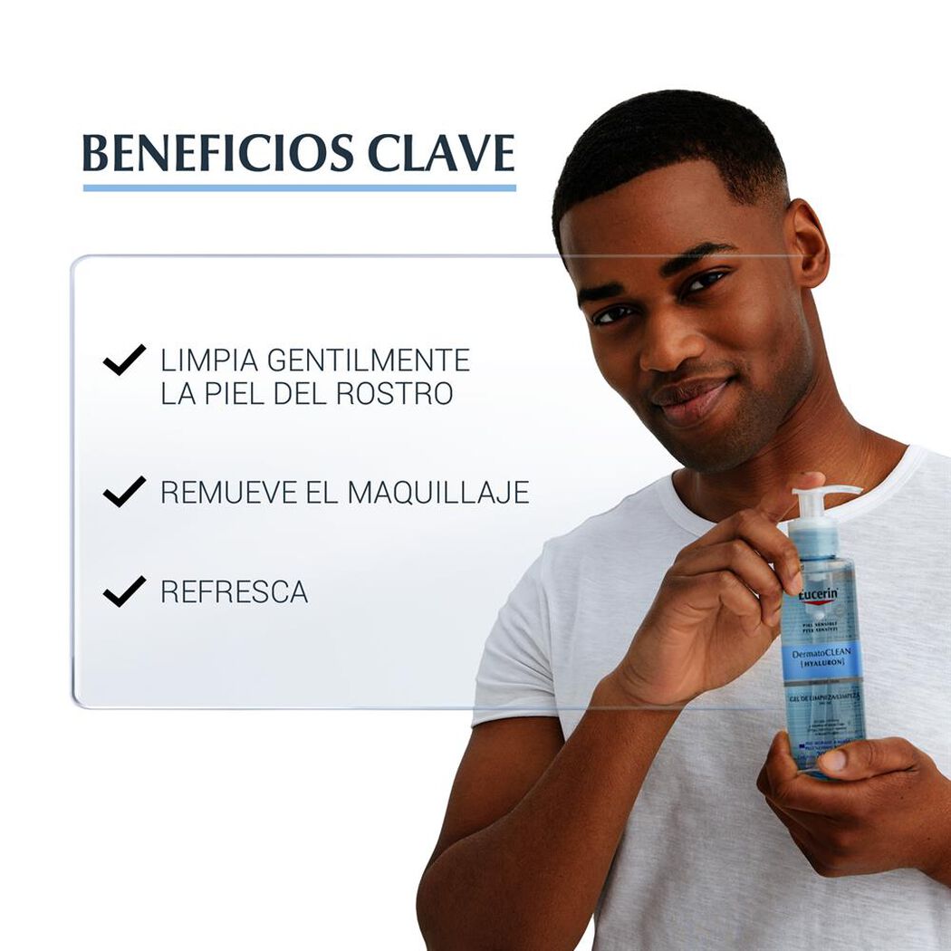 EUCERIN Gel Limpiador Facial Dermatoclean Piel Normal/Mixta 200 mL, , large image number 2
