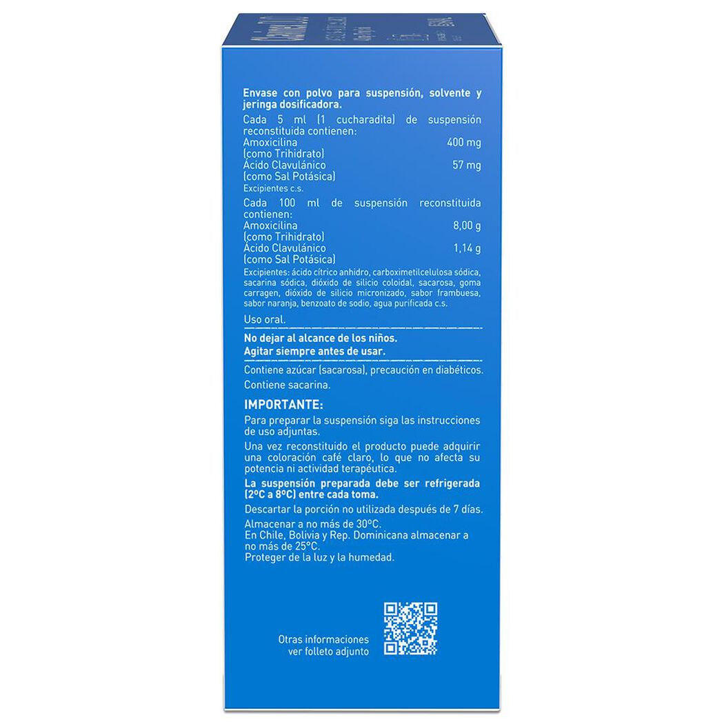 Clavinex Duo 400 mg/57 mg/5 ml x 70 ml Polvo para Suspensión Oral con Solvente, , large image number 1
