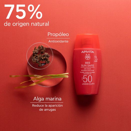Protector Solar Fluido Toque Seco SPF50 50ml Bee Sun Safe Apivita, , large image number 2