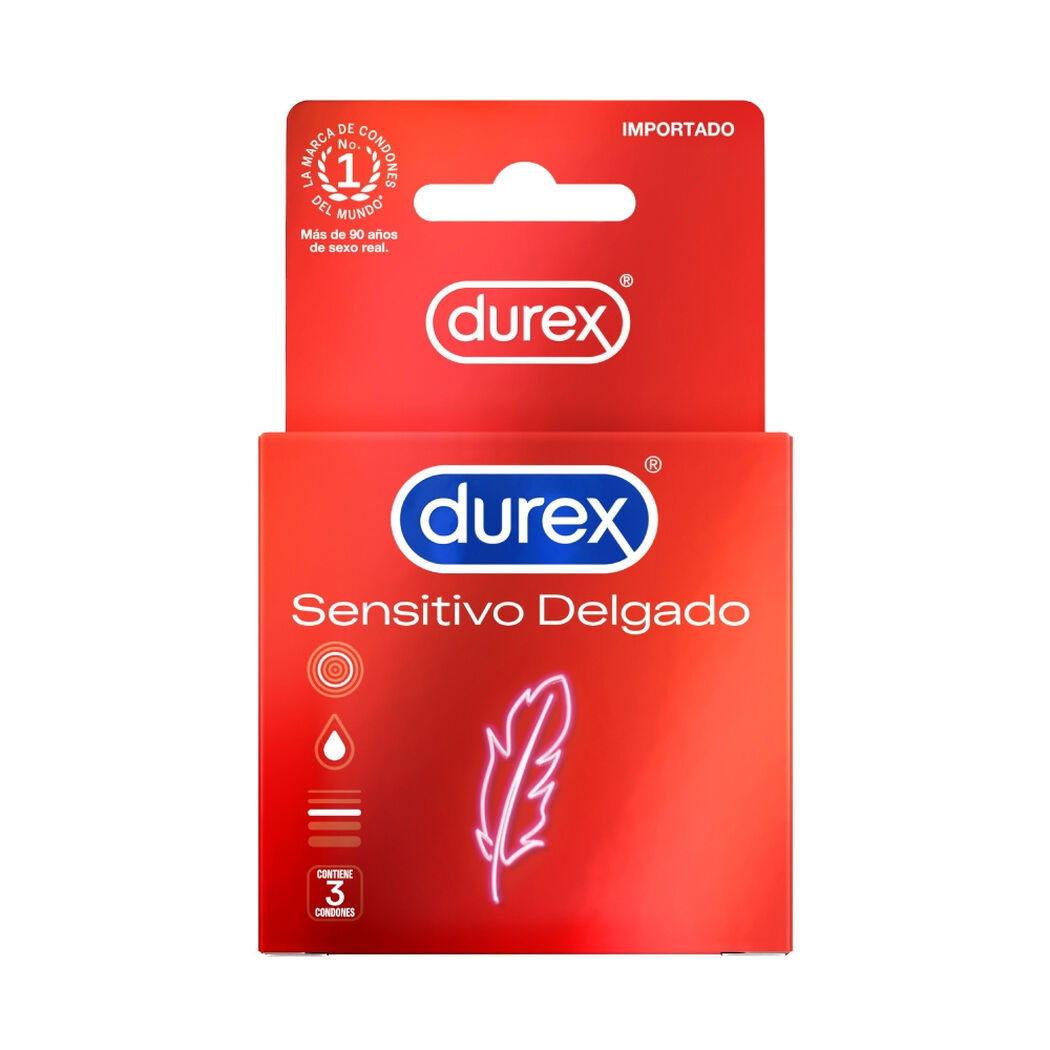Durex Condones Sensitivo Delgado 3 unidades, , large image number 4