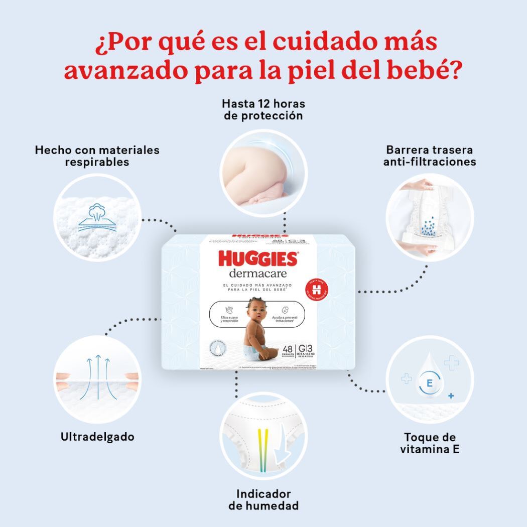 Pañales Huggies Dermacare G 48 un, , large image number 1