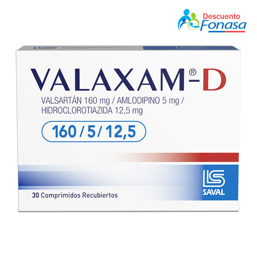 Valaxam-D 160 mg/5 mg/12.5 mg x 30 Comprimidos Recubiertos, , large image number 0