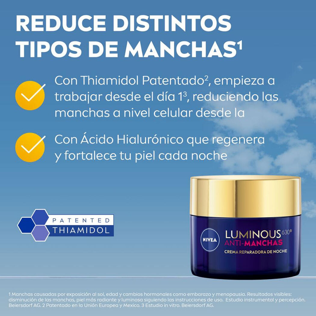 Crema Facial Nivea Luminous 630 Noche Anti Manchas 50 ml, , large image number 3