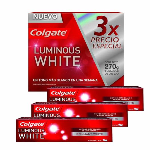 Colgate Pack Pasta Dental Luminous White x 1 Pack, , large image number 1
