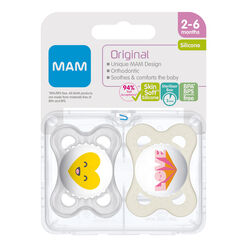 Chupete Mam Original Silicona 2-6 Meses 2 un