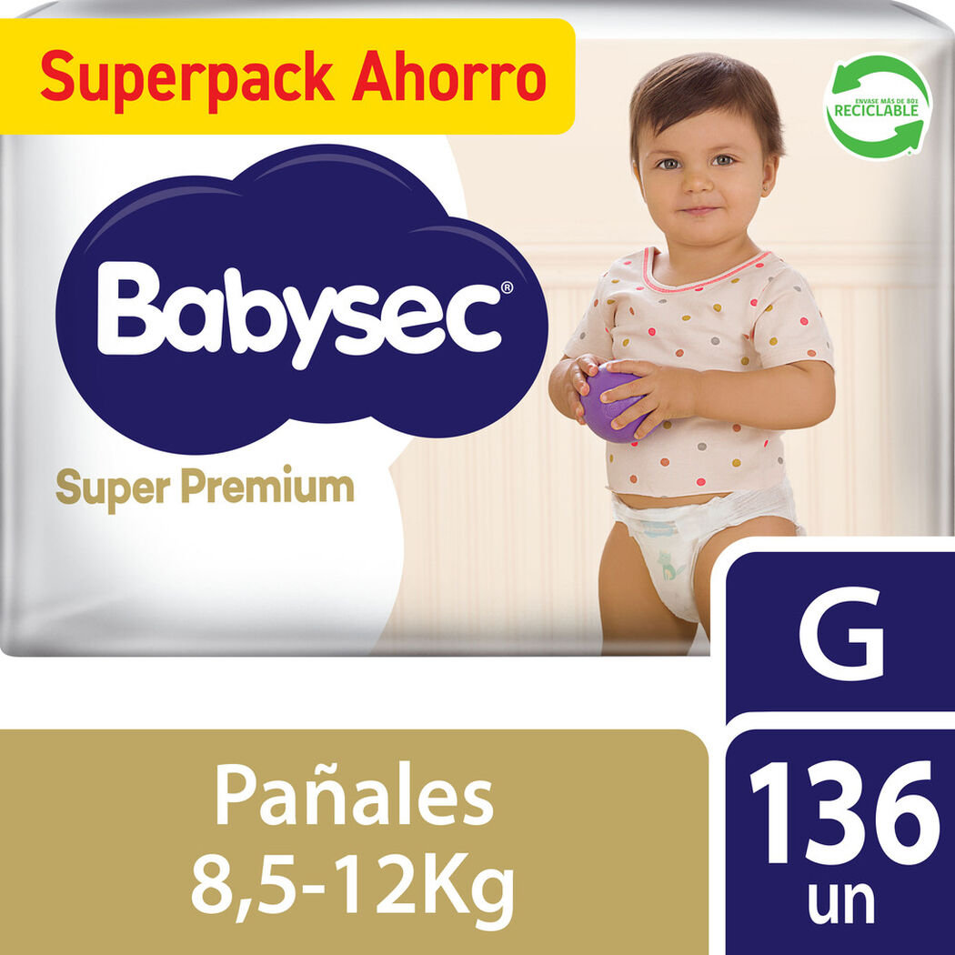 Pa&ntilde;ales Babysec Super Premium G 136 un, , large image number 0