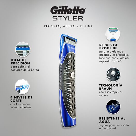 Máquina de Afeitar Gillette Fusion Styler 1 un, , large image number 1