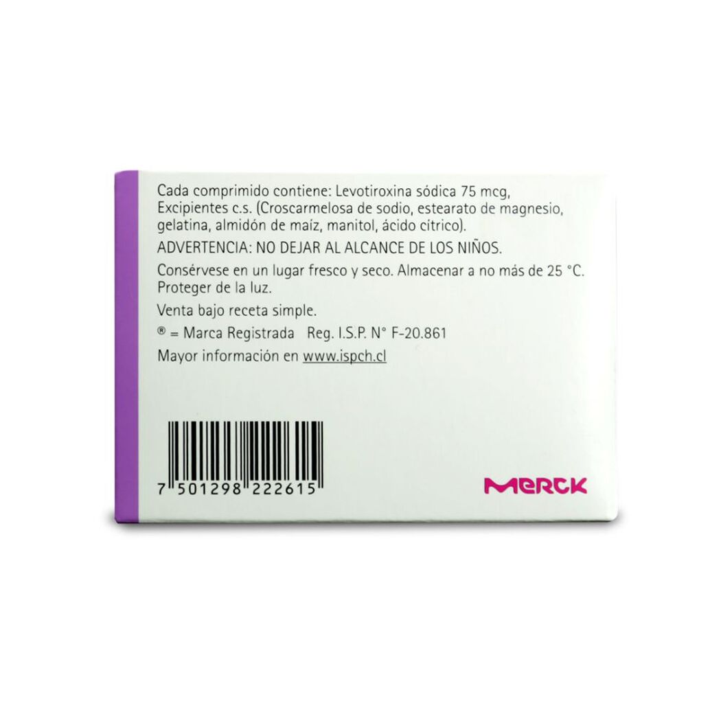 Eutirox 75 mcg 50 Comprimidos, , large image number 1