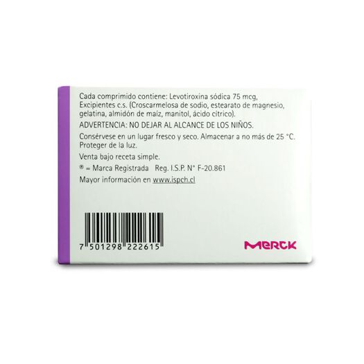 Eutirox 75 mcg x 50 Comprimidos, , large image number 1