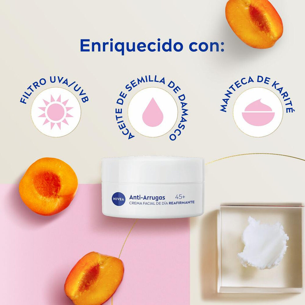 Crema Facial Nivea Antiarrugas +45 D&iacute;a 50 ml, , large image number 3