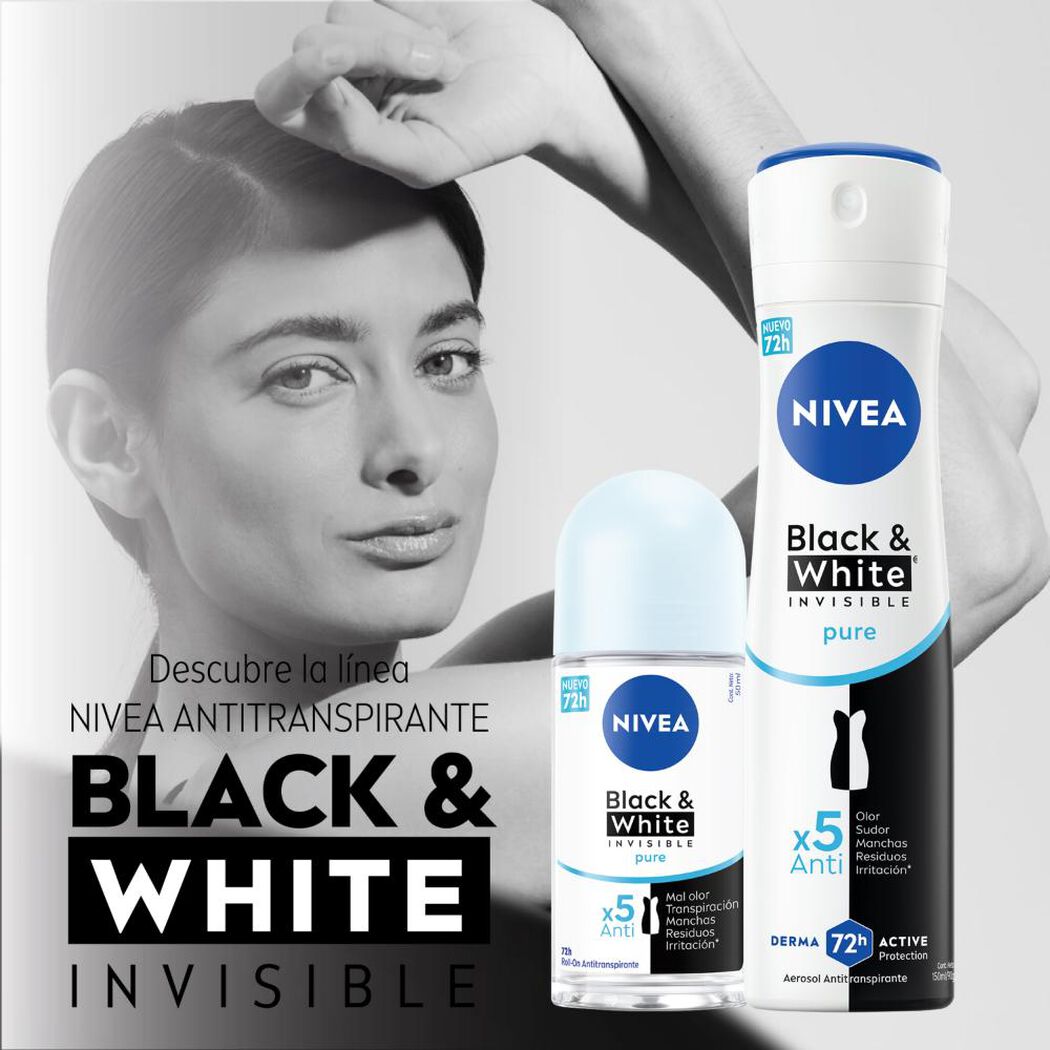 Desodorante Nivea Spray Invisible Black & White Pure 150 mL, , large image number 4