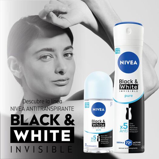 DESODORANTE SPRAY NIVEA INVISIBLE BLACK & WHITE PURE 150ML, , large image number 4
