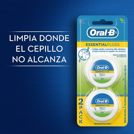 Oral-B Hilo dental sabor a menta Essential Floss, 2 unidades, , large image number 1