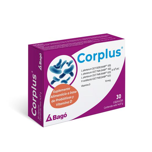 Corplus 30 Capsulas Probióticos + Vitamina D, , large image number 0
