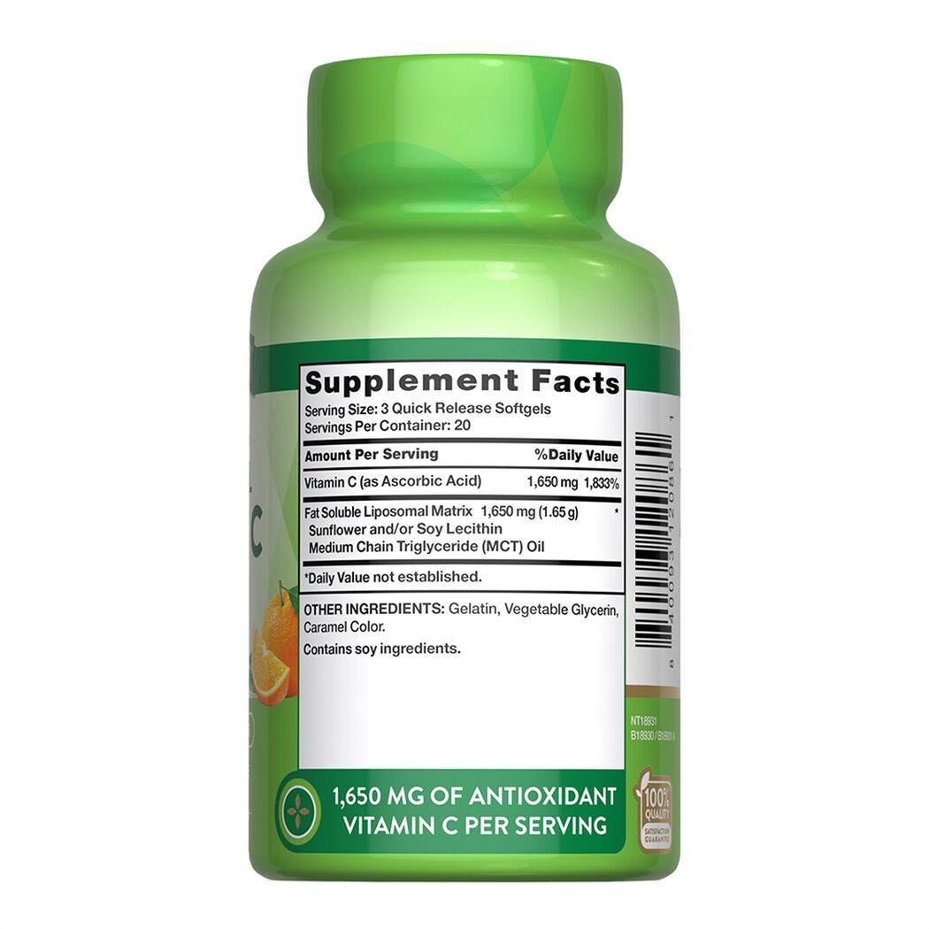 Nature&rsquo;s Truth Liposomal Vitamina C 1650 mg 60 Un, , large image number 3