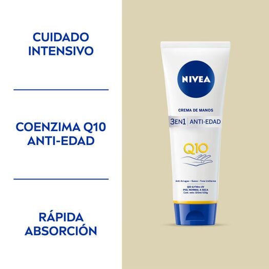 CREMA DE MANOS NIVEA CUIDADO ANTIEDAD Q10 100ML, , large image number 1
