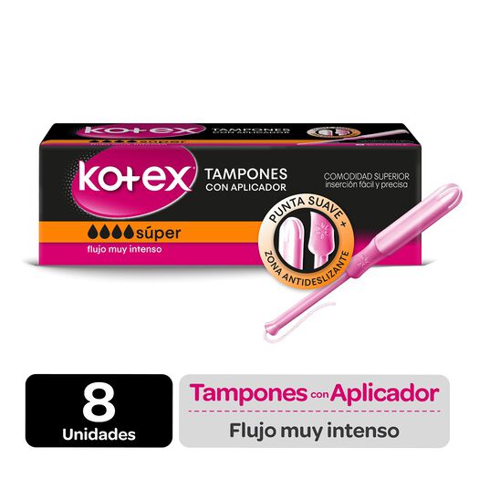 Tampones Kotex Súper con aplicador 8 un, , large image number 0