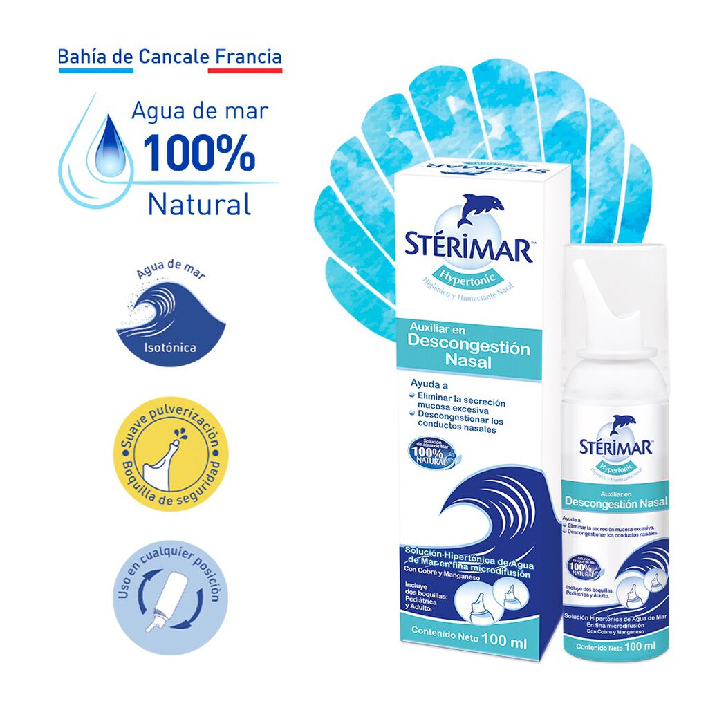 Stérimar Descongestión Nasal Solución de Agua de Mar 100 mL, , large image number 1