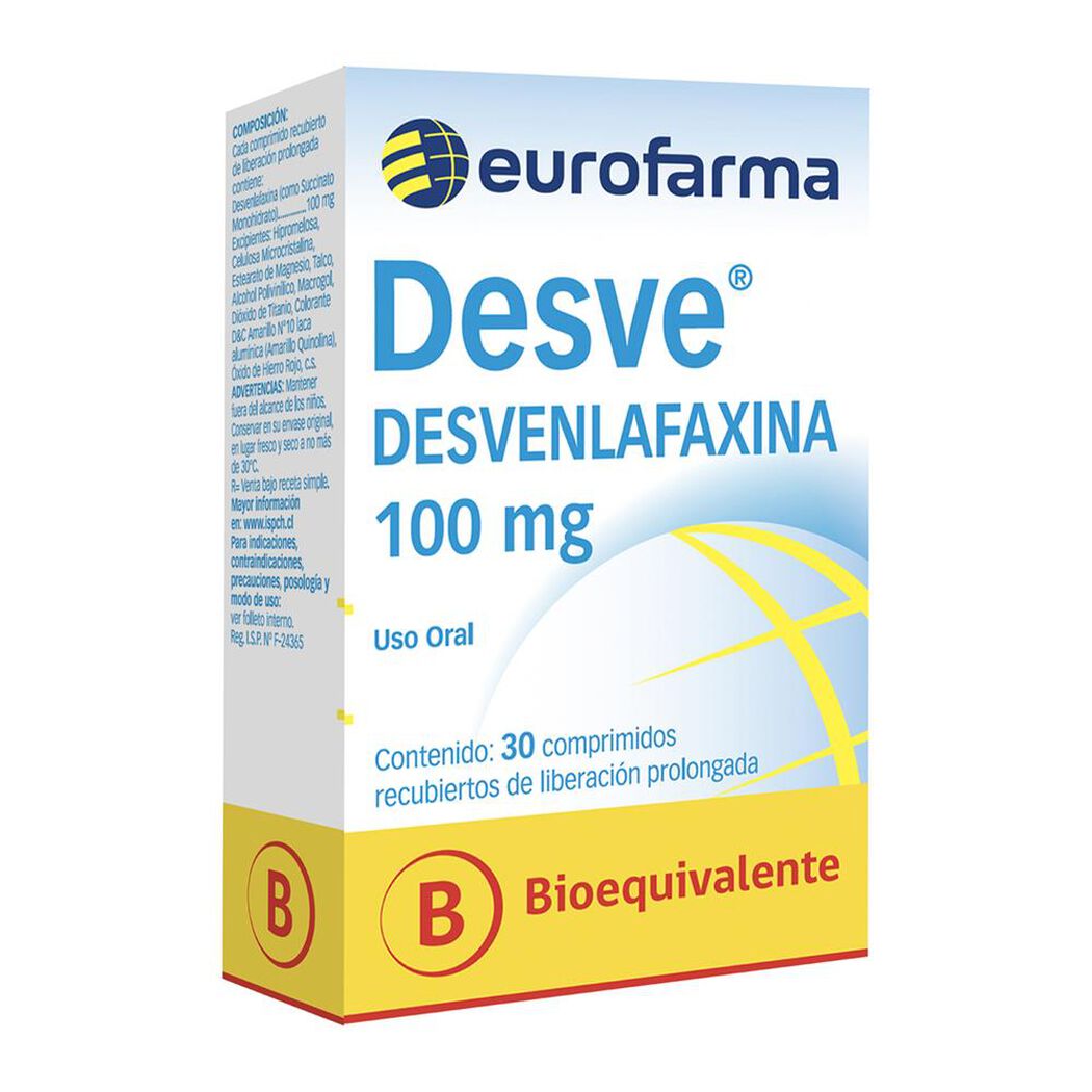 Desve Desvenlafaxina 100 mg 30 Comprimidos, , large image number 0
