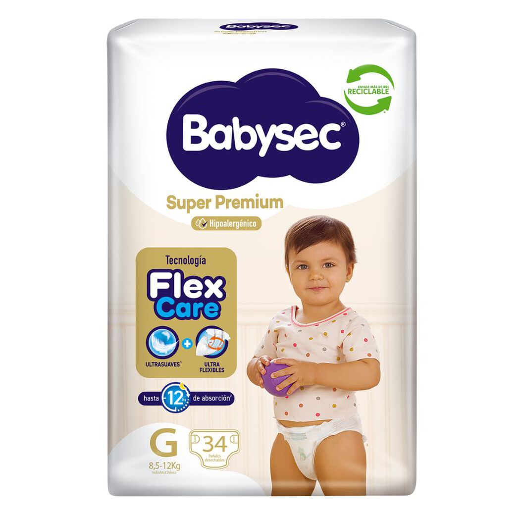 Pa&ntilde;ales Babysec Super Premium G 34 un, , large image number 1