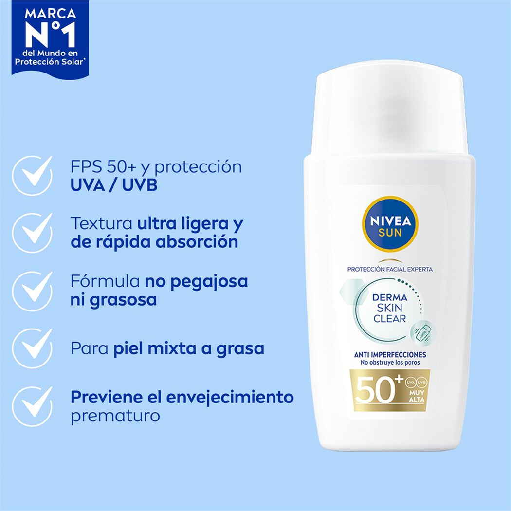 NIVEA Sun Protector Solar Anti-Imperfecciones FPS50+ 40ml, , large image number 1