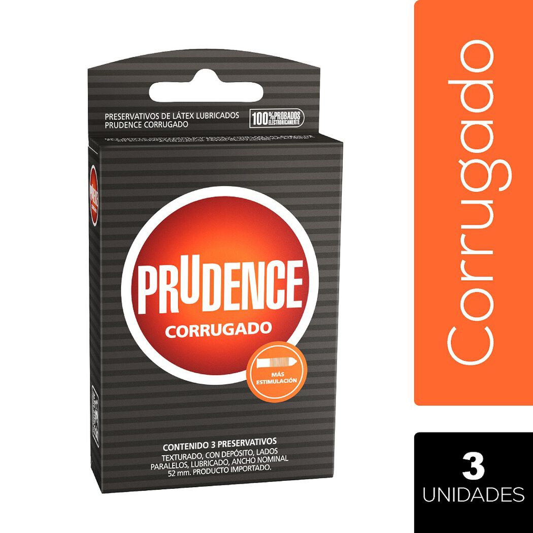 Preservativo Prudence Corrugado 3 un, , large image number 0
