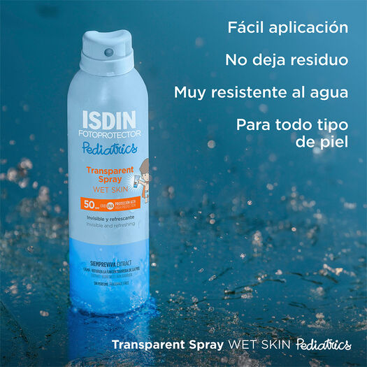 Fotoprotector Corporal con Antioxidante Pediátrico Wet Skin Transparent Spray SPF50 250ml, , large image number 2