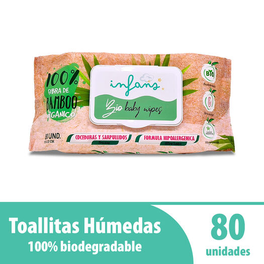Toallas Húmedas Infans Bio Baby Bamboo 80 un, , large image number 0