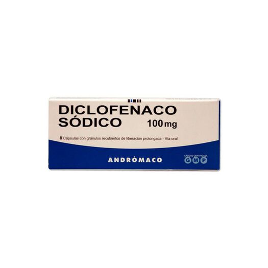 Diclofenaco Sodico 100 mg x 8 Cápsulas con Gránulos de Liberación Prolongada ANDROMACO S.A., , large image number 0