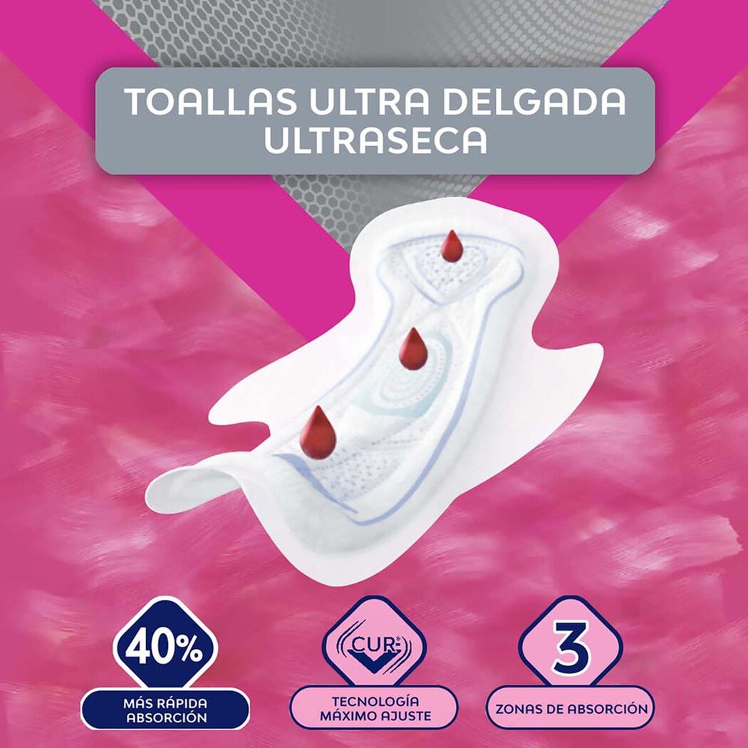 Toalla Higi&eacute;nica Nosotras Ultra Delgada Cubierta Malla Flujo Regular 16 un, , large image number 2