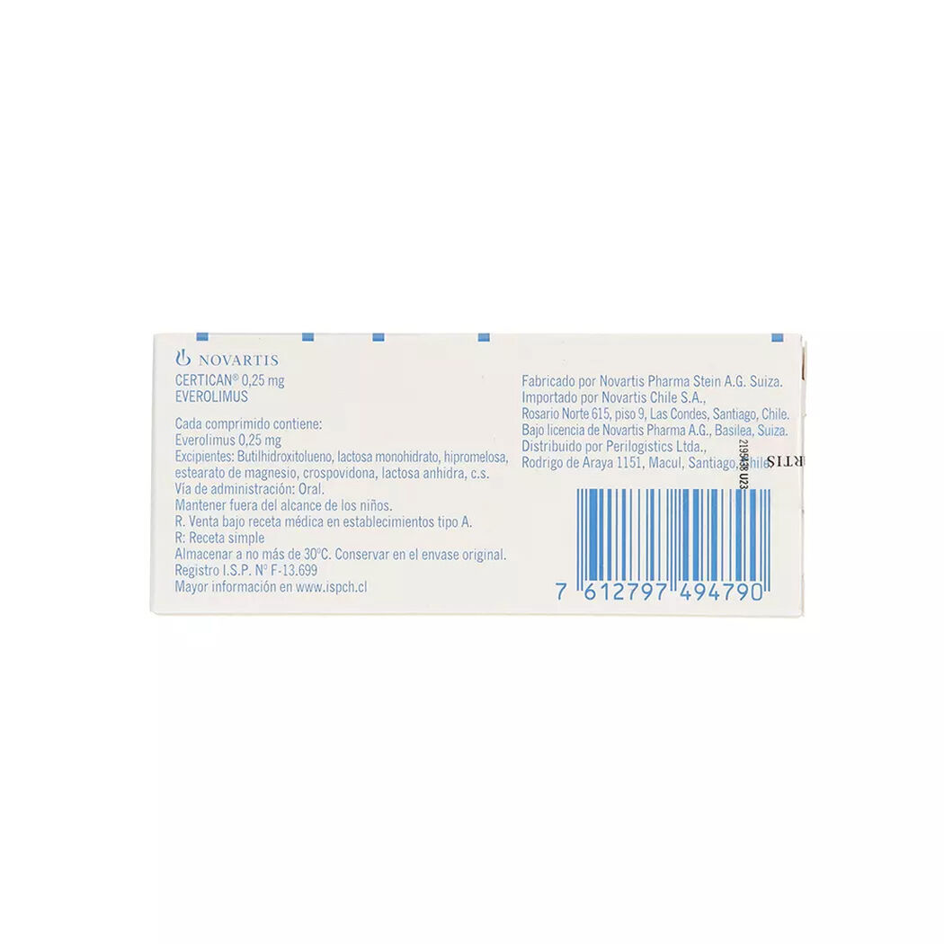 Certican 0,25 mg x 60 comprimidos, , large image number 1