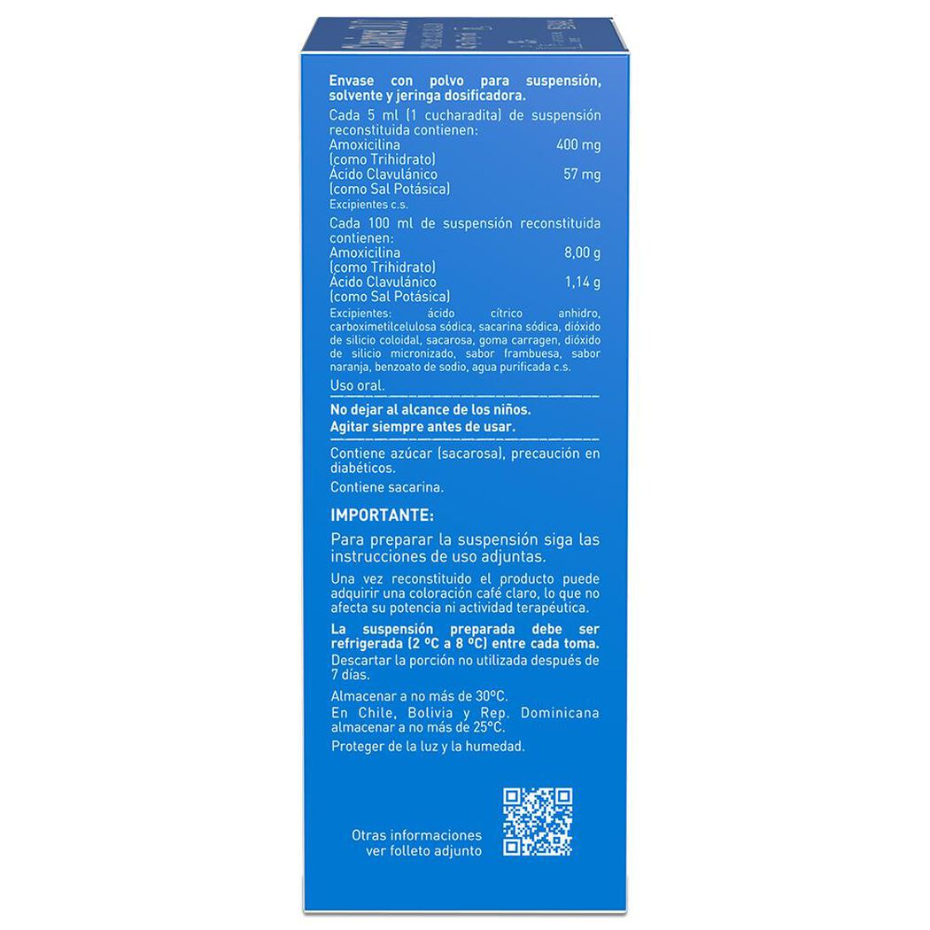 Clavinex Duo 400 mg/57 mg/5 ml x 35 ml Polvo para Suspensión Oral con Solvente, , large image number 1