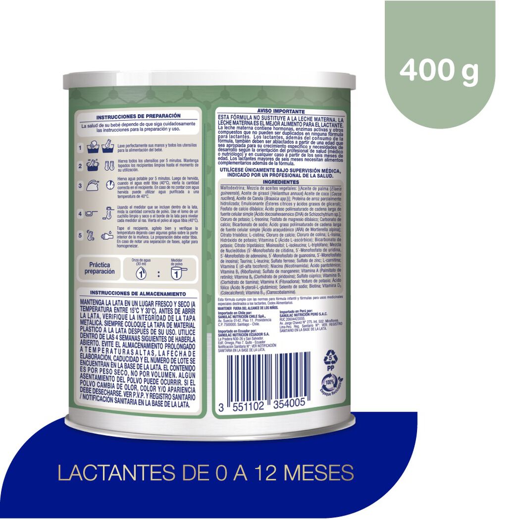 F&oacute;rmula Infantil Alula Arroz 400 g, , large image number 1