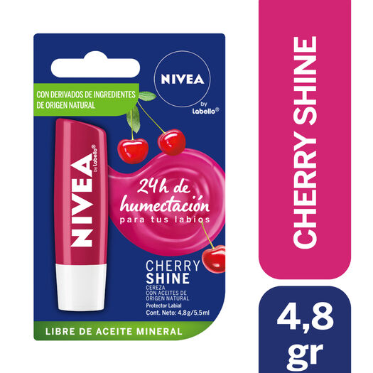 BÁLSAMO LABIAL NIVEA CHERRY SHINE 4,8GR, , large image number 0