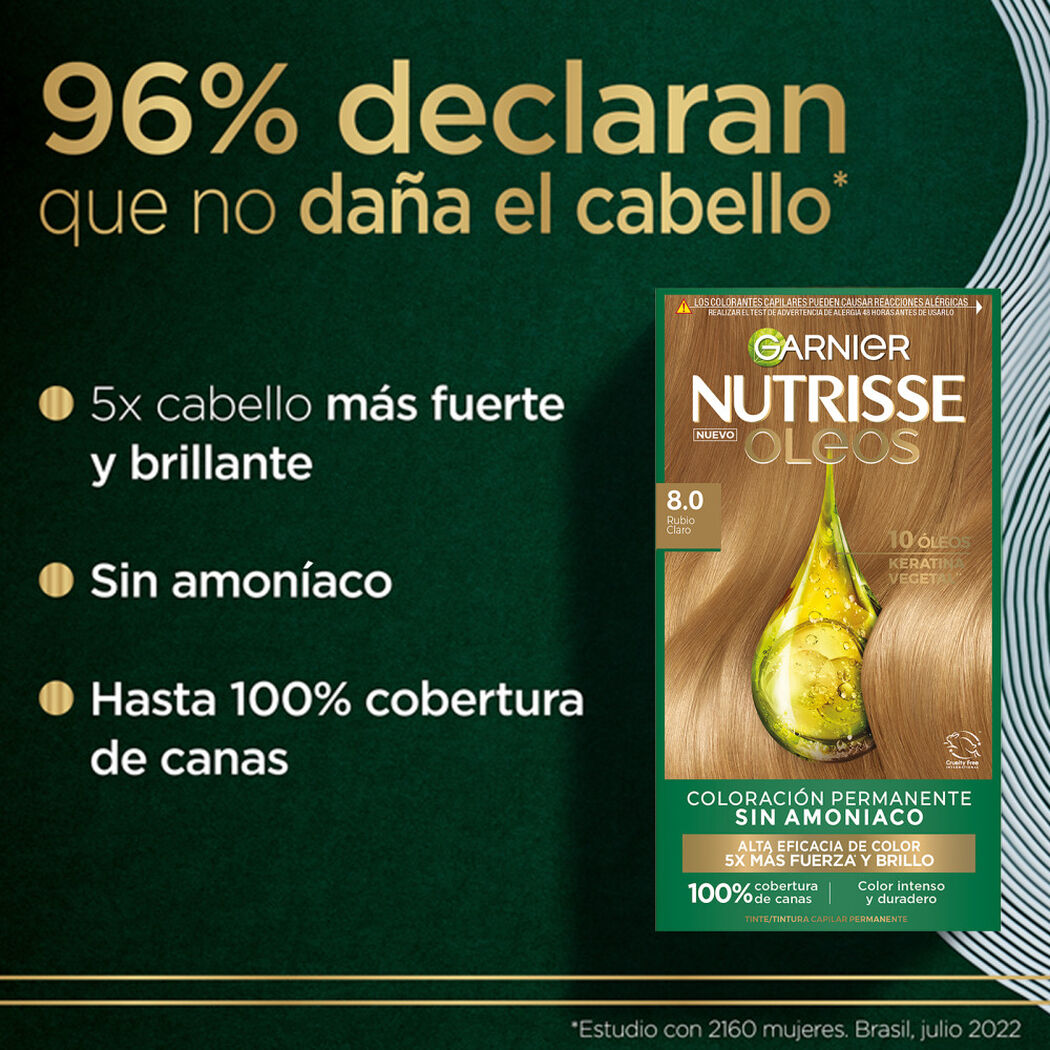 Tintura Nutrisse Oleos 8.0 Rubio Claro, , large image number 3