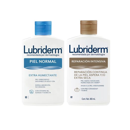 Lubriderm Estuche Crema Extra Humectante 400 mL + Reparación Intensiva 400 mL x 2 Unidades, , large image number 2