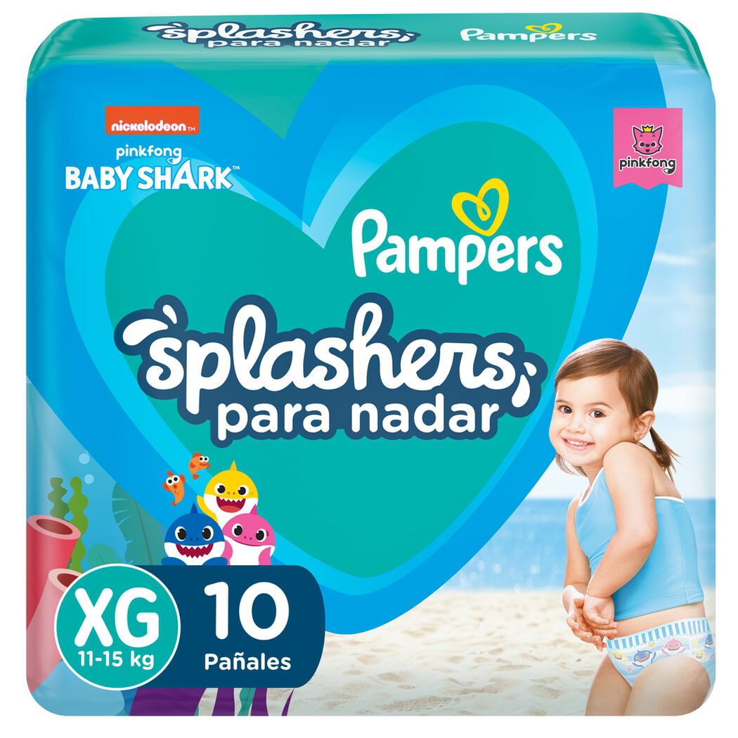 Pañales Pampers Splashers G/XG 10 un, , large image number 0