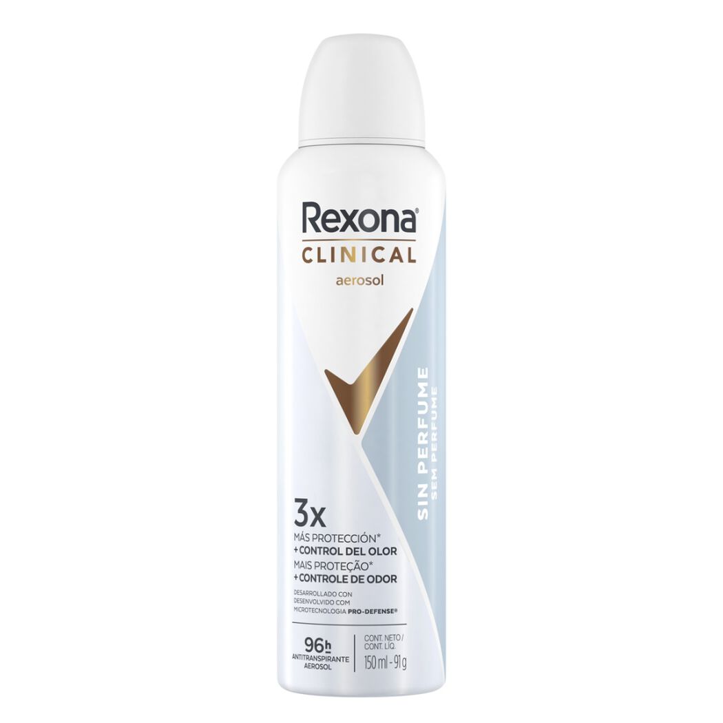 Rexona Clinical Desodorante en aerosol Sin Perfume 150 ml, , large image number 2