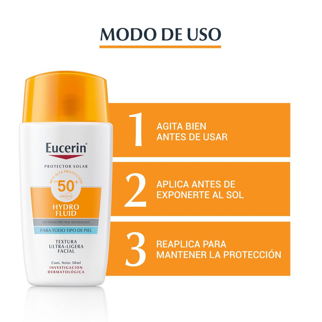 Protector Solar Eucerin Hydrofluid Fps50+ 50 mL, , large image number 2
