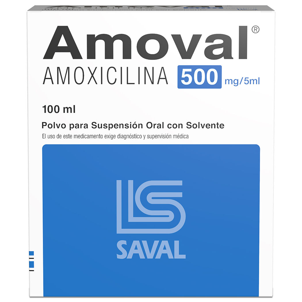 Amoval 500 mg/5 mL x 100 mL Polvo Para Suspensión Oral Con Solvente, , large image number 0