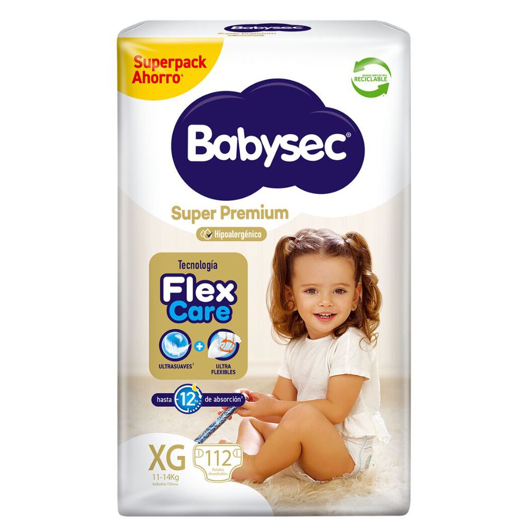 Pa&ntilde;ales Babysec Super Premium XG 112 un, , large image number 1