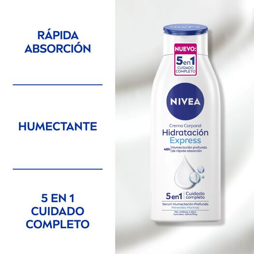 CREMA CORPORAL NIVEA HIDRATACIÓN EXPRESS 400ML, , large image number 1