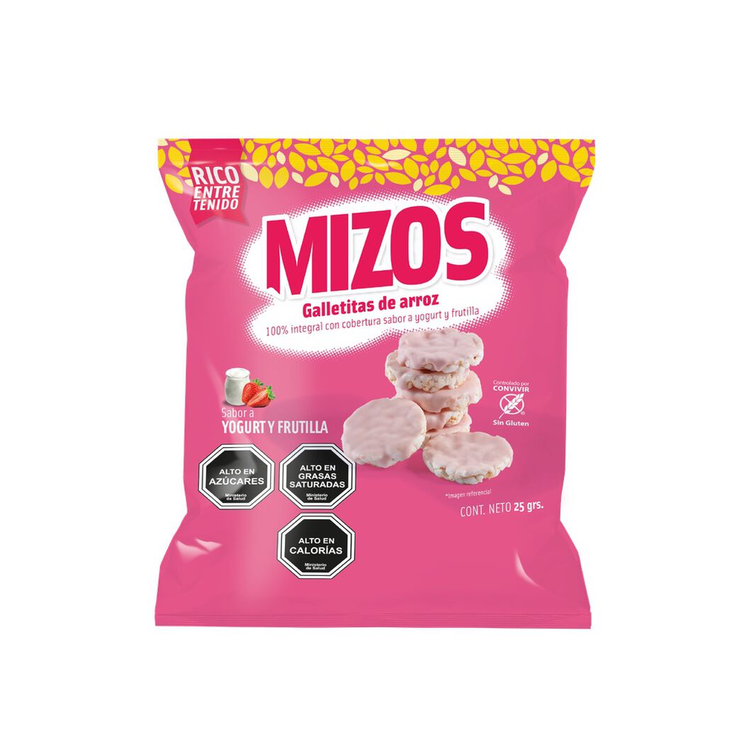 Galletas de arroz con cobertura sabor Yogurt y Frutilla 25 gr, , large image number 0