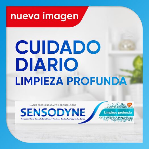 Sensodyne Limpieza Profunda Gel Dental de uso diario para dientes sensibles, 90g., , large image number 3