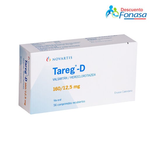 Tareg-D 160 mg/12.5 mg x 56 Comprimidos Recubiertos, , large image number 0