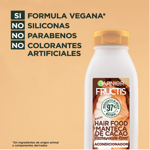 Acondicionador Restauración Rizos Fructis Hair Food Cacao 300Ml, , large image number 4