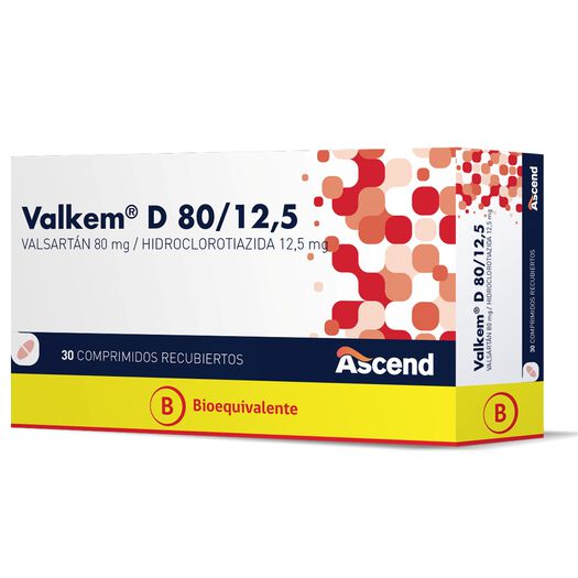 Valkem D 80/12,5 mg 30 Comprimidos Recubiertos, , large image number 0