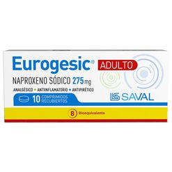 EUROGESIC Naproxeno Sódico 275 mg 10 comprimidos
